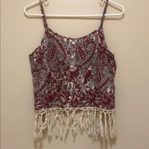 Tank top with paisley pattern